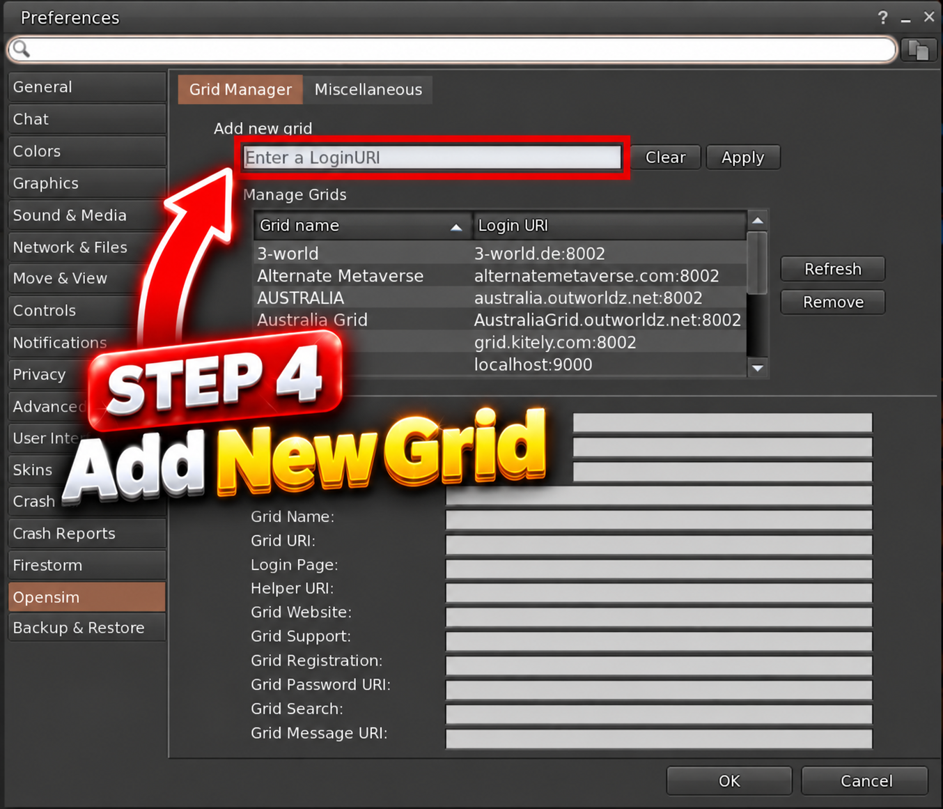 Step 4 - Add a new grid